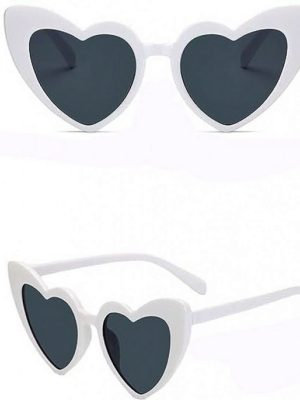 Beyaz Renk Kalp Gelin Düğün Gözlüğü 15x5 cm