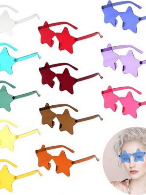 Yıldız Şekilli Çerçevesiz Parti Gözlüğü 6 Renk 6 Adet