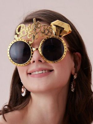 Altın Renk Bride To Be Yazılı Gelin Gözlüğü 15x10 cm