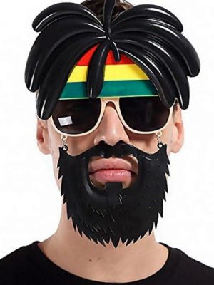 Rasta Peruklu Rasta Sakallı Bob Marley Bıyıklı Parti Gözlüğü 27x18 cm
