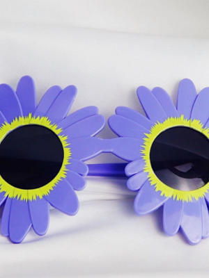 Mor Renk Papatya Şekilli Parti Gözlüğü 18x10 cm