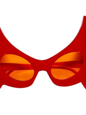 Kırmızı Renk Bıyık Tasarımlı Kedi Gözlüğü 19x11 cm