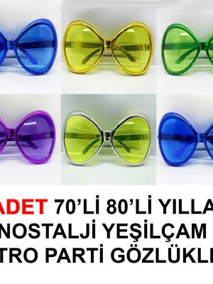 70li 80li Yıllar Nostalji Yeşilçam Retro Parti Gözlükleri 6 Adet