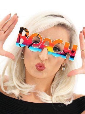 Beach Yazılı Parti Gözlüğü Yaza Merhaba Hawaii Show Gözlüğü 19x6 cm