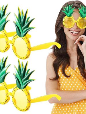 Tropikal Hawaii Ananas Şekilli Parti Gözlüğü 9.5 x 14 cm