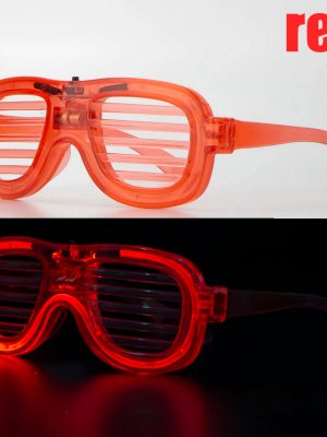 Kırmızı Led Işıklı Parti Gözlüğü - Neon Glow Şerit Gözlük 3 Modlu