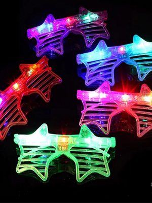 Işıklı Yıldız Şekilli Led Parti Gözlüğü 5 Renk 6’lı Set