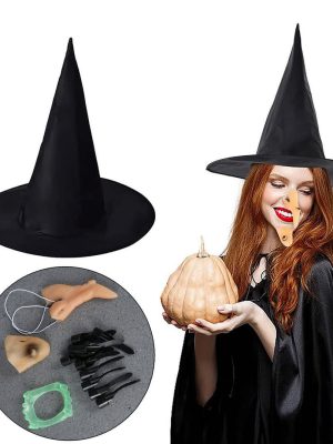 Cadı Şapkası Cadı Tırnakları Cadı Burnu Cadı Çenesi Cadı Diş Seti