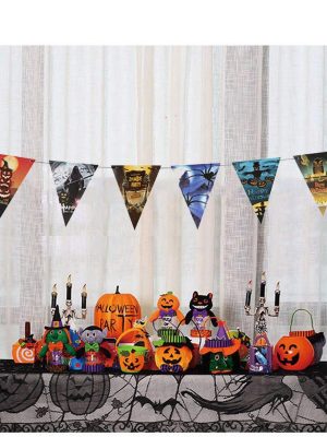 Cadılar Bayramı Halloween Flama Bayrak Banner Süs 8 li 3 Metre