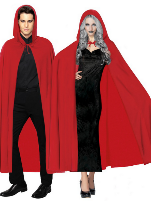 Kırmızı Renk Kapşonlu Pelerin 120 cm