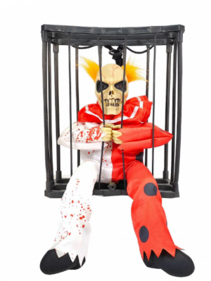 Hareketli Sesli Sensörlü Mahkum Joker İskelet Dekorasyon 22x27 cm