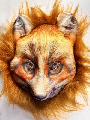 Kahverengi Peluş Saçlı Tilki Maskesi Mega Peluş 29 No