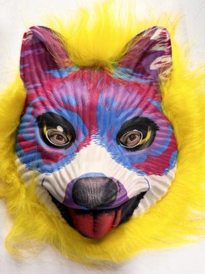 Sarı Saçlı Sevimli Köpek Maskesi Mega Peluş 35 No