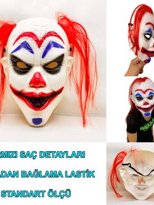 Kızıl Saçlı Joker Palyaço Maskesi