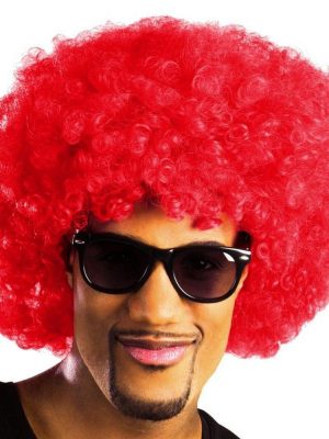 Kırmızı Renk Kıvırcık Afro Bonus Peruk