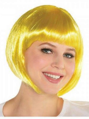 Sarı Renk Parti Peruğu Kısa Küt Saç