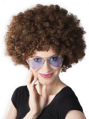 Kahve Renk Kıvırcık Afro Bonus Peruk