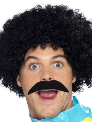 Siyah Scouser Erkek Kısa Peruk 120 Gr ve Bıyık Seti