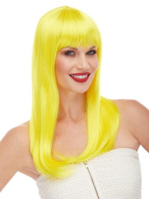 Sarı Renk Uzun Düz Parti Peruğu
