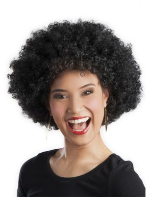 Siyah Renk Kıvırcık Afro Bonus Peruk Parti Peruğu