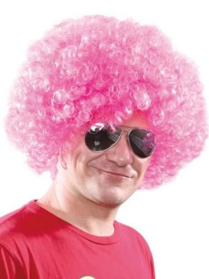 Açık Pembe Renk Kıvırcık Afro Bonus Peruk