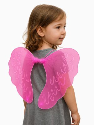 Pembe Renk Ortası Pembe Tüylü Tül Peri Kanadı 40x50 cm