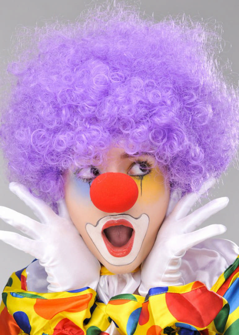 1221565_Mor-Renk-Kivircik-Afro-Bonus-Peruk-Takma-Sac-ve-Kirmizi-Burun-Seti-resim-3092.jpg Mor Renk Kıvırcık Afro Bonus Peruk Takma Saç ve Kırmızı Burun Seti - Görsel 1