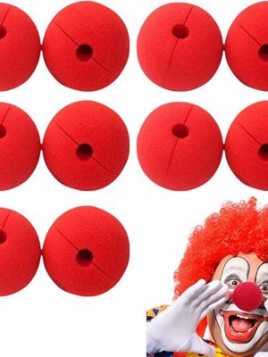 Kırmızı Renk Sünger Palyaço Burnu Takma Burun 10 Adet