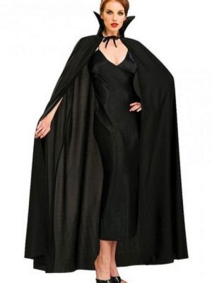 Siyah Renk Yakalı Halloween Pelerini 120 cm