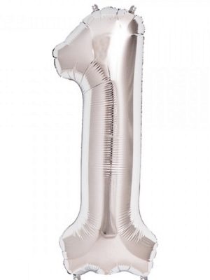 1 Rakam Folyo Balon Gümüş  40 inç