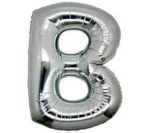 B Harf Folyo Balon Gümüş Renk  40 inç - Görsel 2