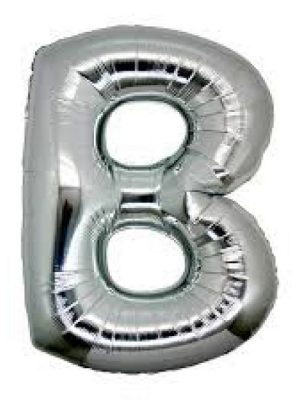 B Harf Folyo Balon Gümüş Renk  40 inç