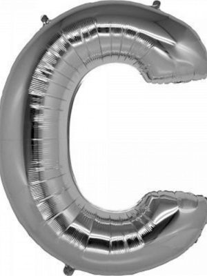 C Harf Folyo Balon Gümüş Renk  40 inç