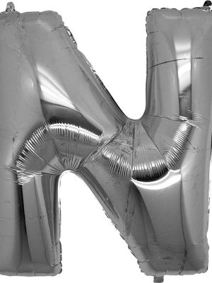 N Harf Folyo Balon Gümüş Renk  40 inç