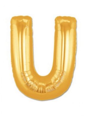 U Harf Folyo Balon Altın Renk  40 inç