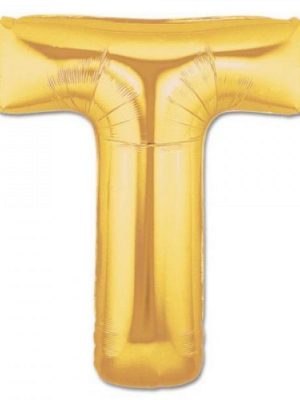 T Harf Folyo Balon Altın Renk  40 inç