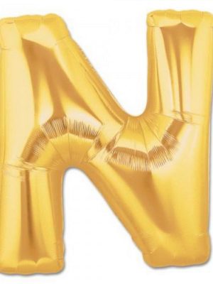 N Harf Folyo Balon Altın Renk  40 inç