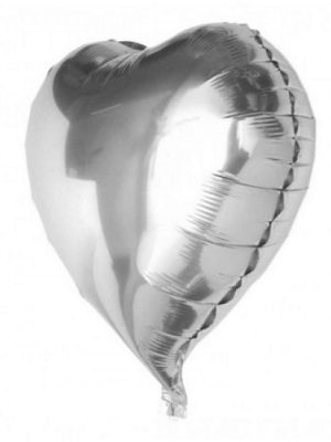 Kalp Balon Folyo Gümüş 60 cm 24 inç
