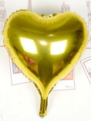 Kalp Uçan Balon Folyo Sarı 80 cm 32 inç