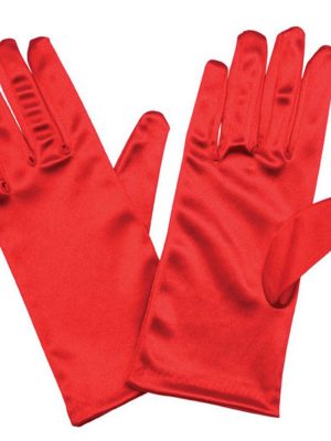 Kırmızı Renk Yetişkin Boy Likralı Gösteri Eldiveni