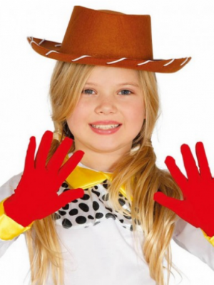 Kırmızı Renk Çocuk Boy Likralı Pandomim Eldiveni