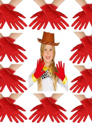 Kırmızı Renk Likralı 23 Nisan 29 Ekim 19 Mayıs Gösteri Bando Eldiveni 10 Çift ( 20 Adet )