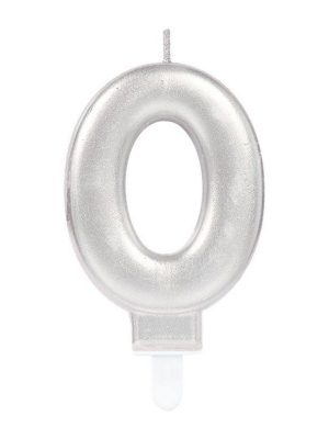 0 Rakam Mum Gümüş Renk