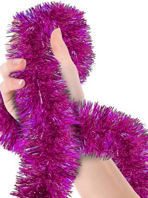 Parti İçin Sim Süs 2 Metre Uzunluk 8 cm Genişlik Fuşya Renk İthal