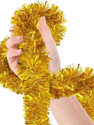 Parti İçin Sim Süs 2 Metre Uzunluk 8 cm Genişlik Altın Renk İthal