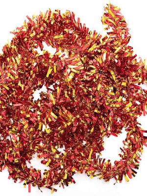 Kırmızı Altın Renk 4 cm Genişlik Garland Çift Renk Sim Süs 180 cm