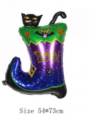 Halloween Çizmeli Kara Kedi Folyo Balon