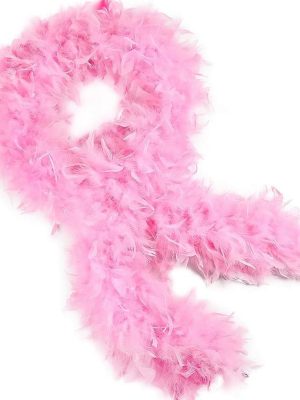 Pembe Renk Kabarık Kalın Otriş Boa Tüy 6 cm Genişlik 180-200 cm Uzunluk