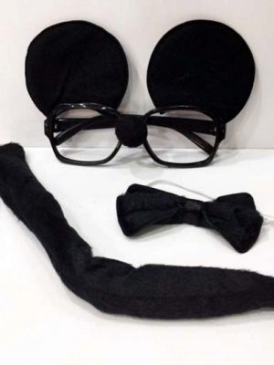 Mickey Mouse Gözlüğü Papyonu Kuyruğu Seti