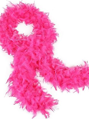 Fuşya Renk Kabarık Kalın Otriş Boa Tüy 6 cm Genişlik 180-200 cm Uzunluk